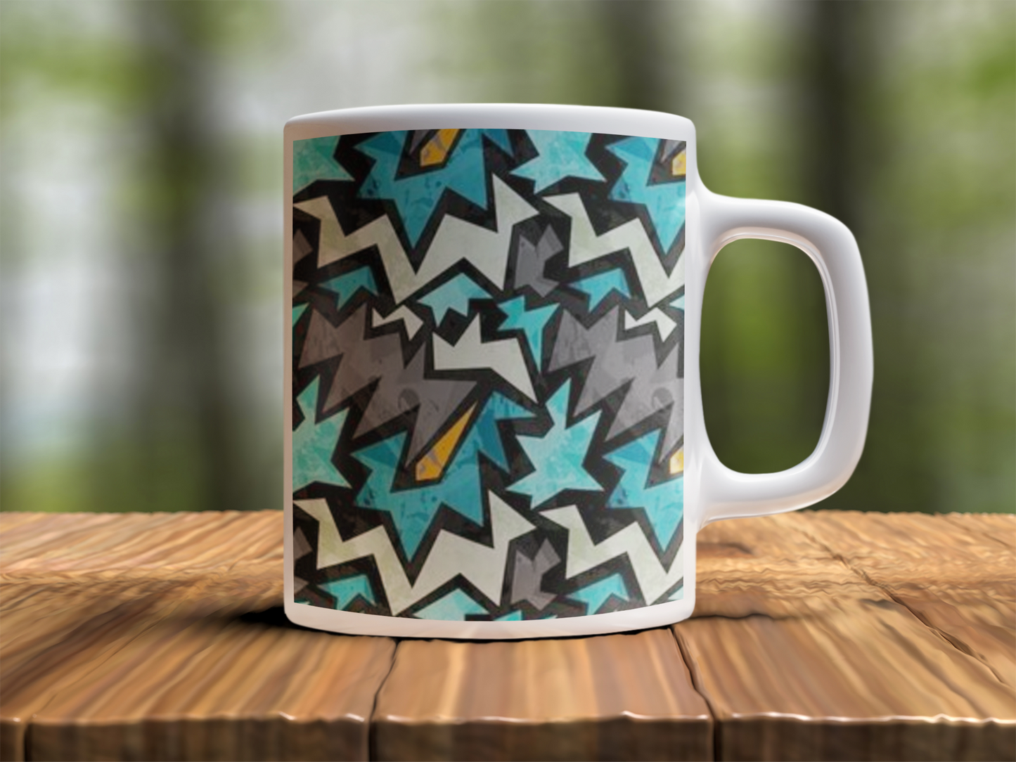 Blue  Design Photo Mug Printing