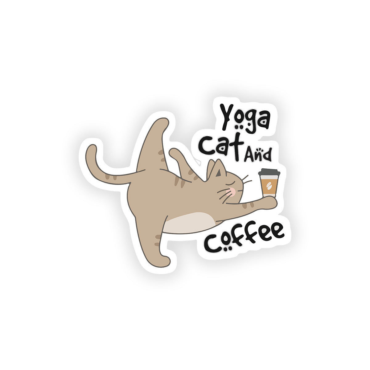 Yoga cat and coffee