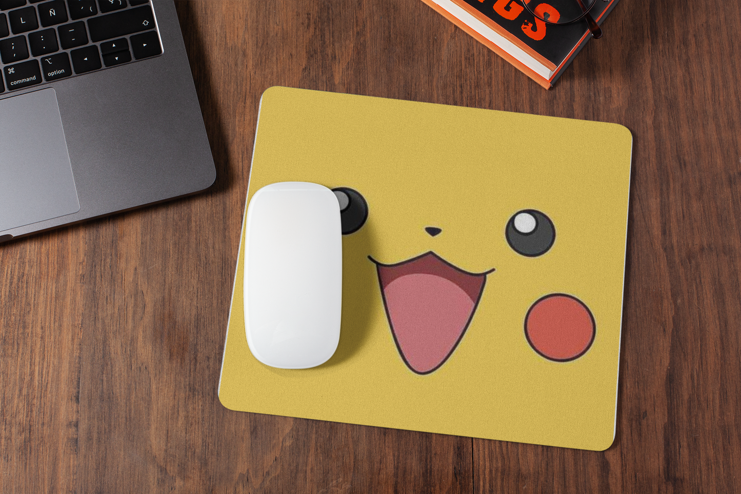 Pikachu mousepad for laptop and desktop with Rubber Base - Anti Skid