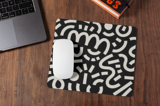 Black and white  mousepad for laptop and desktop with Rubber Base - Anti Skid