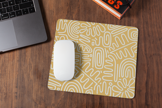 Yellow mousepad for laptop and desktop with Rubber Base - Anti Skid