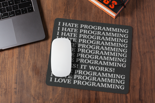 I hate programming  mousepad for laptop and desktop with Rubber Base - Anti Skid