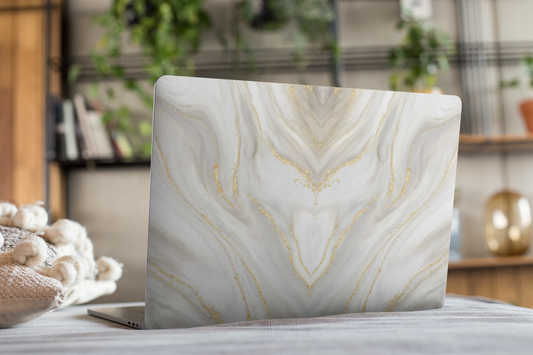 White marble Laptop skin