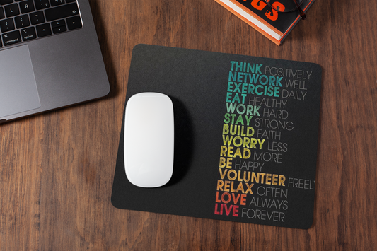 Think positively mousepad for laptop and desktop with Rubber Base - Anti Skid