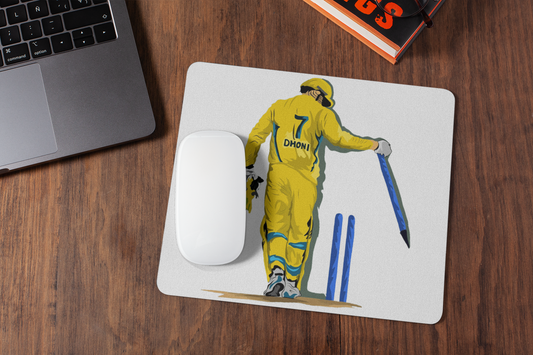Dhoni  mousepad for laptop and desktop with Rubber Base - Anti Skid