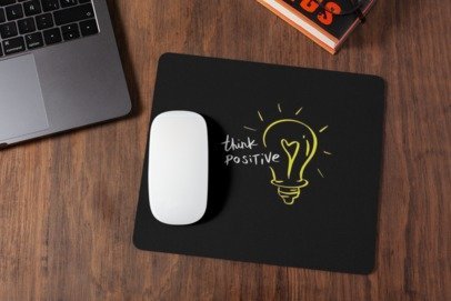 Think positive mousepad for laptop and desktop with Rubber Base - Anti Skid