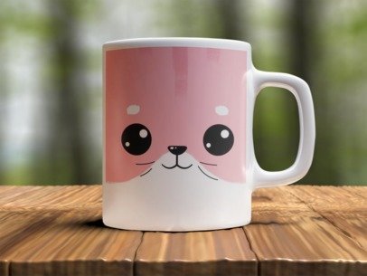 Pink  Design Photo Mug Printing