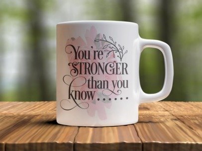 You are stronger than you know  Design Photo Mug Printing