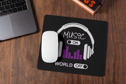 Music on world off mousepad for laptop and desktop with Rubber Base - Anti Skid