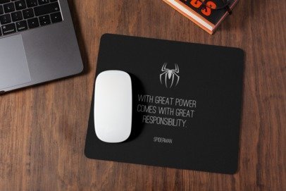 With great power comes with great responsibility mousepad for laptop and desktop with Rubber Base - Anti Skid