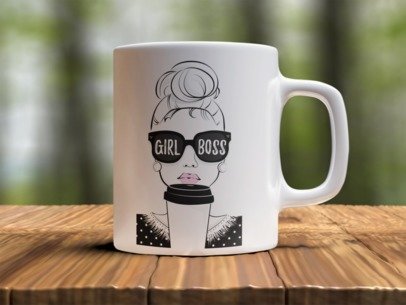 Girl boss  Design Photo Mug Printing