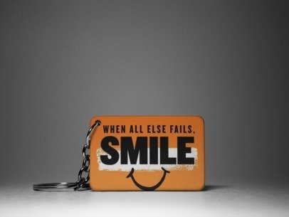 When all else fails smile keychain