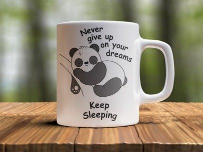 Never give up on your dreams  Design Photo Mug Printing