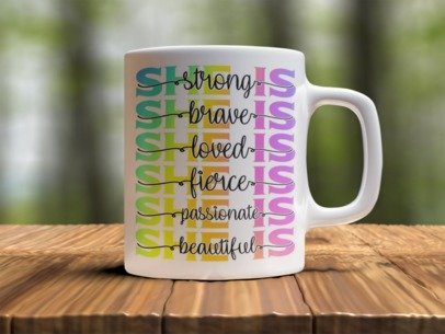 Strong  brave loved Design Photo Mug Printing