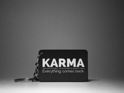 Karmaeverything comes back keychain