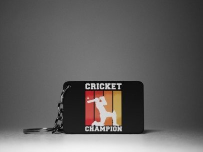 Cricket champion keychain