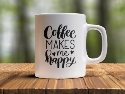 Coffee make me happy Design Photo Mug Printing