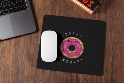 Donut worry mousepad for laptop and desktop with Rubber Base - Anti Skid
