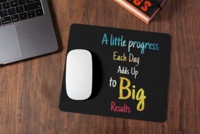 A little progress each day ads up to big result mousepad for laptop and desktop with Rubber Base - Anti Skid