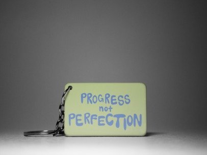 Progress not perfection keychain