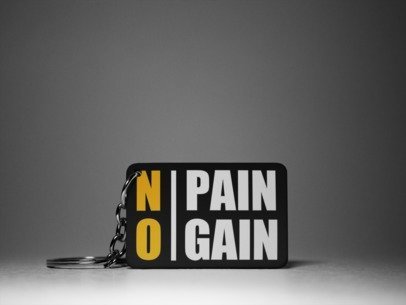 No pain no gain keychain