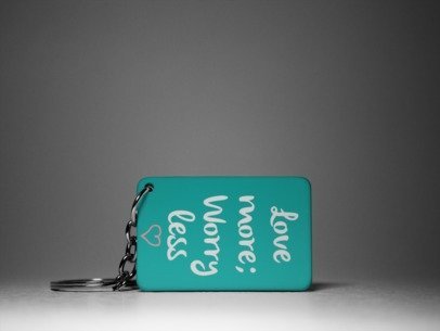 love more worry lesskeychain