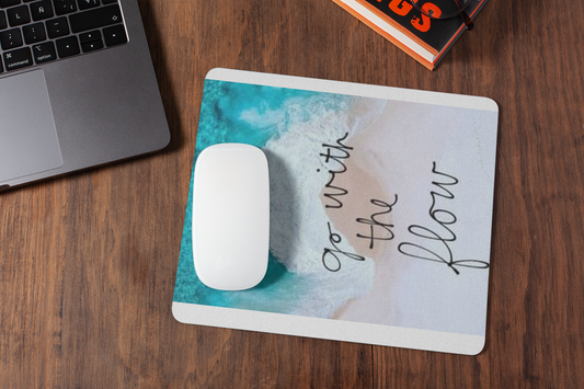Go with the flow  mousepad for laptop and desktop with Rubber Base - Anti Skid
